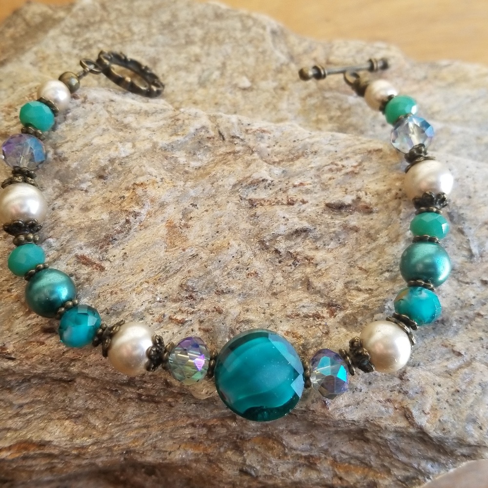 Handmade Natural gemstone and crystal bracelet